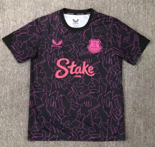 2025/26 Everton Black & Pink Thailand Training Soccer Jersey AAA-BL