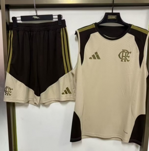 2026/27 CR Flamengo Apricot Thailand Soccer Training Vest Suit-1116