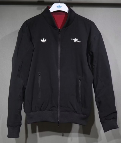 Double-Sided 2026/27 Arsenal Black & Red Thailand Soccer Cotton Coat -703