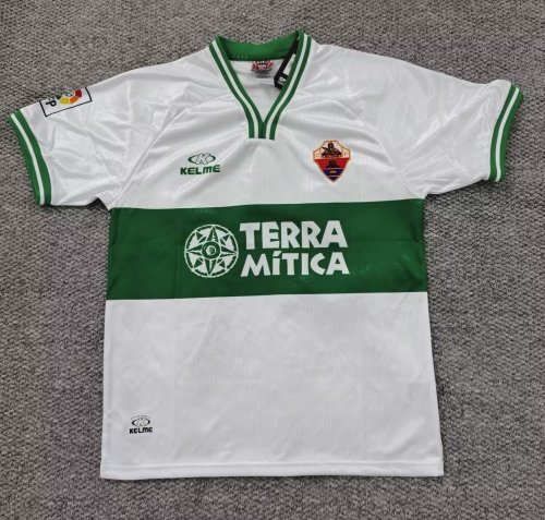99/00 Retro Version Elche CF Home White & Green Thailand Soccer Jersey AAA-301