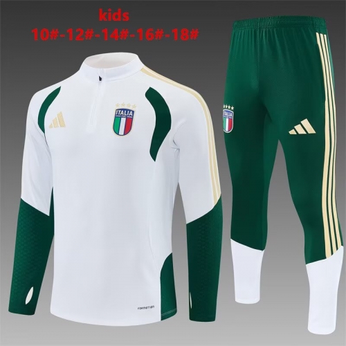 Kids 2026/27 Italy White Kids/Youth Soccer Tracksuit Uniform-801