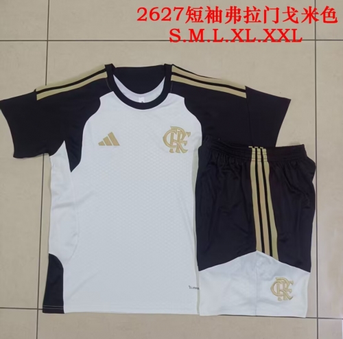 2026/27 Flamengo White Shorts-Sleeve Soccer Tracksuit Uniform-815