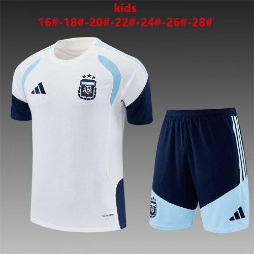 (Size 16-28) Kids 2026/27 Argentina White Kids/Youth Tracksuit Unifom-801
