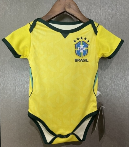 5 Star (Size 9/12 )2026-27 Brazil Home Yellow Baby Soccer Uniform-308