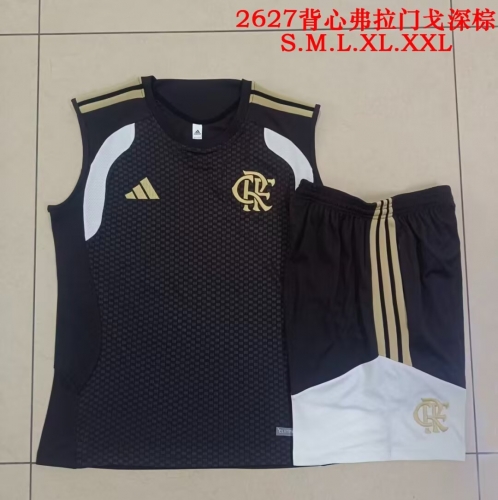 2026/27 CR Flamengo Dark Brown Soccer Tracksuit Vest Set-815
