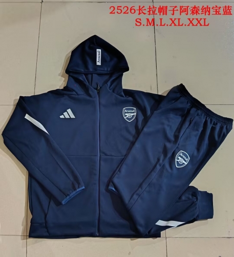2025/26 Arsenal Royal Blue Thailand Soccer Jacket Uniform With Hat-815
