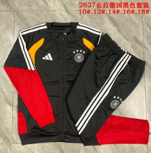 (Size 10-18 ) 2026/27 Germany Black Kids/Youth Soccer Jacket Uniform-815