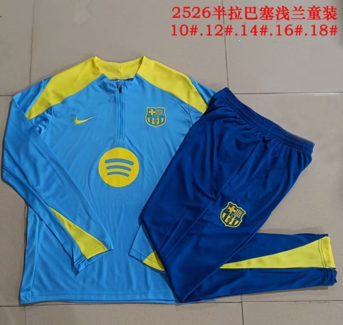 Kids 2025/26 Barcelona Light Blue Kids/Youth Soccer Tracksuit Uniform-815