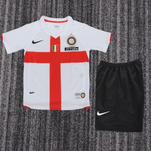 Kids 07/08 Retro Version Inter Milan Away White Kids/Youth Soccer Uniform-811
