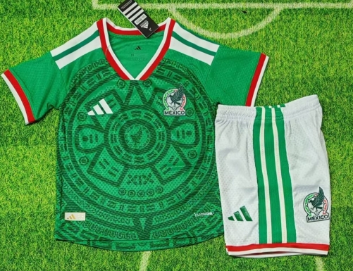 Kids 2025/26 Mexico Home Green Kids/Youth Soccer Uniform-507/522