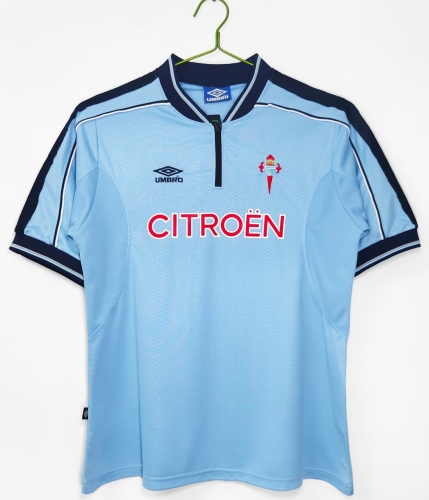 99/00 Retro Version RC Celta de Vigo Home Blue Thailand Soccer Jersey AAA