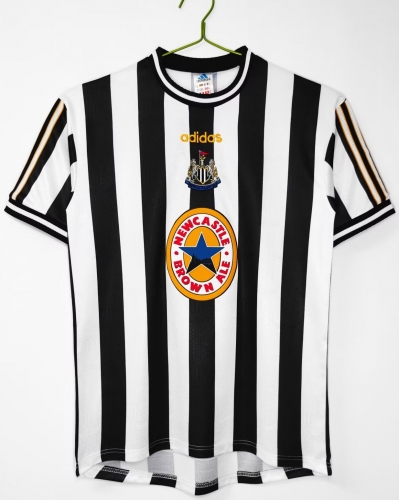 1997-99 Retro Version Newcastle United Home Black & White Thailand Soccer Jersey AAA-7T301/503/601