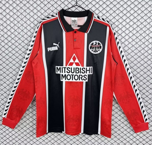 96/97 Retro Version Frankfurt Home Red & Black LS Thailand Soccer Jersey AAA-503