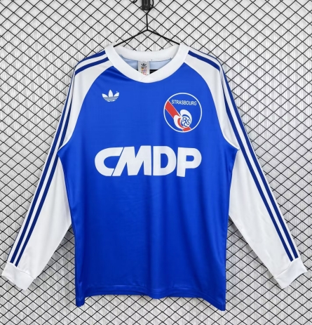 78/79 Retro Version RC Strasbourg Alsace Home Blue LS Thailand Soccer Jersey AAA-503