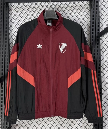 2026-27 CA River Plate Maroon Windbreaker Hoodies Top-709