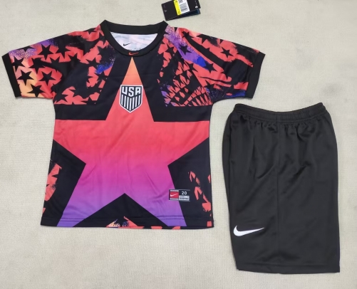 Kids 2026/27 United State Goalkeeper Black & Red Kids/Youth Soccer Uniform-507