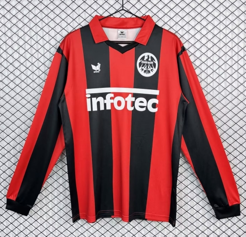 83/84 Retro Version Frankfurt Home Red & Black LS Thailand Soccer Jersey AAA-503
