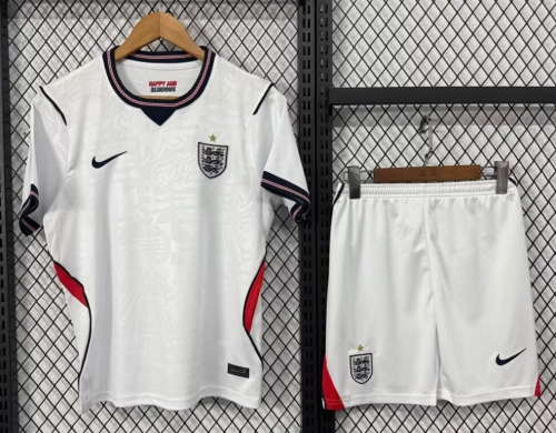 Kids 2026/27 England Home White Kids/Youth Soccer Uniform-BL/123/522
