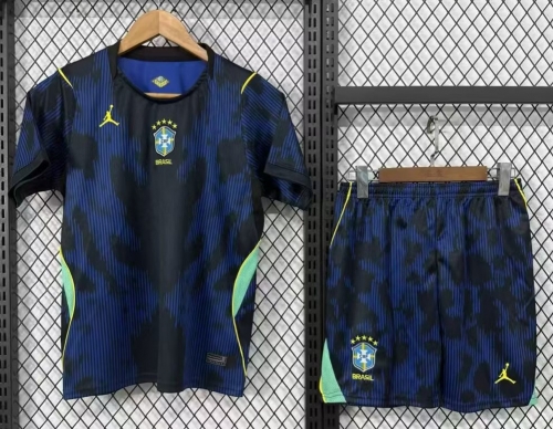 Kids 2026/27 Brazil Away Black & Blue Kids/Youth Soccer Uniform-507/522/530