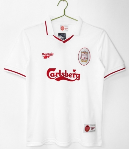 96/97 Retro Version Liverpool White Thailand Soccer Jersey AAA-710