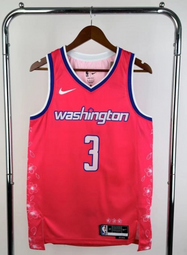 2023 Season City Version Washington Wizards Rose red #3 NBA Jersey-311