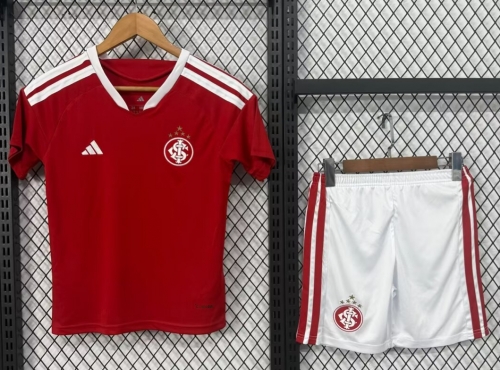 Kids 2025/26 Brazil SC Internacional Home Red Kids/Youth Soccer Uniform-208/812/123