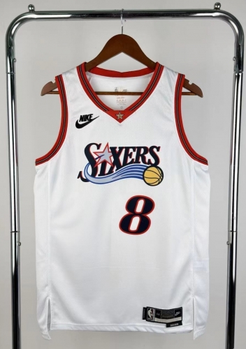 2026 Season Retro NBA Philadelphia 76ers White #8 Jersey-311