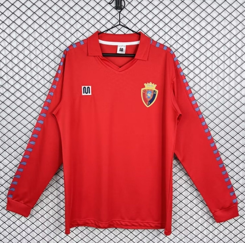 1983 Retro Version CA Osasuna Home Red LS Thailand Soccer Jersey AAA-503
