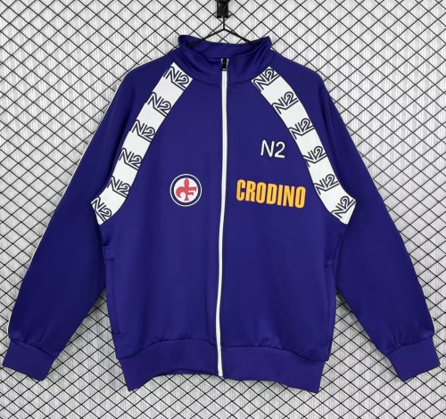 86/87 Retro Version Fiorentina Purple & Blue Soccer Jacket Top-503