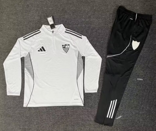 2026/27 Sevilla FC Gray White Soccer Tracksuit Uniform-522