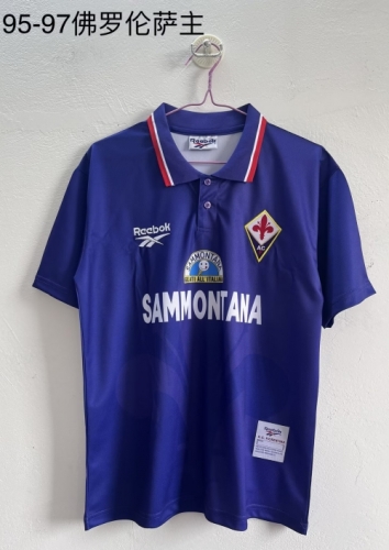 95/97 Retro Version Fiorentina Home Purple Thailand Soccer Jersey AAA-709