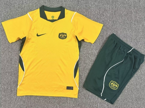 Kids 2026/27 Australia Home Yellow Kids/Youth Soccer Uniform-1040