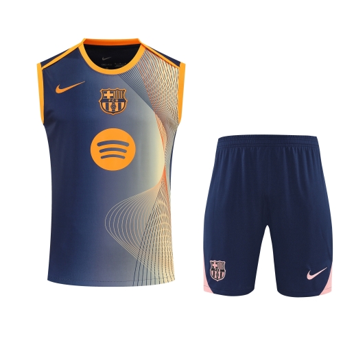 2025/26 Barcelona Yellow & Blue Thailand Soccer Training Vest Set-418