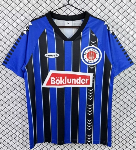96/97 Retro Version FC St. Pauli Away Black & Blue Thailand Soccer Jersey AAA-503