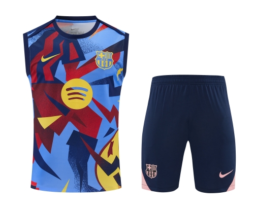 2025/26 Barcelona Red & Blue Thailand Soccer Training Vest Suit-418