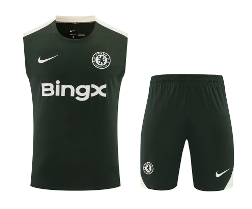 2025/26 Chelsea Dark Green Thailand Soccer Training Vest Set-418
