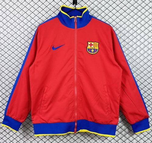 (Size S-2XL) 10/11 Retro Version Barcelona Red Windbreaker Hoodies Top-503