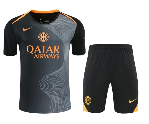 2025/26 Inter Milan Black & Gray Thailand Soccer Training Uniform-418
