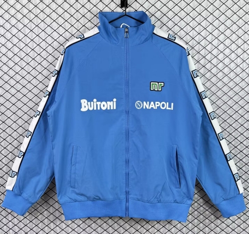 87/88 Retro Version Napoli Blue Windbreaker Hoodies Top-503