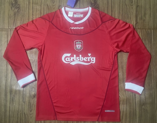 02/04 Retro Version Liverpool Home Red LS Thailand Soccer Jersey AAA-601