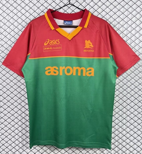 95/96 Retro Version AS Roma Red & Green Thailand Training Soccer Jersey AAA-503