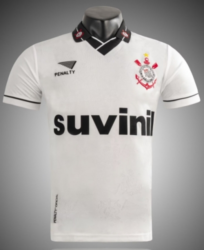 95/96 Retro Version Corinthians Home White Thailand Soccer Jersey AAA-1041