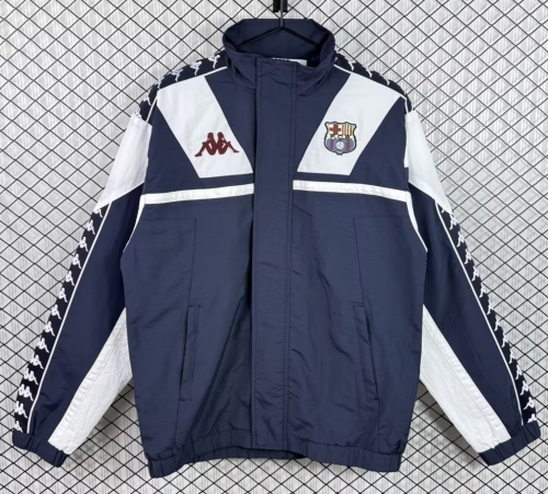 (Size S-2XL) 15/16 Retro Version Barcelona Royal Blue Windbreaker Hoodies Top-503