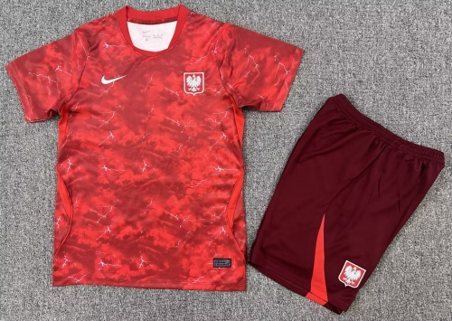 Kids 2026/27 Poland Away Red Kids/Youth Soccer Uniform-1040