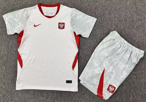 Kids 2026/27 Poland Home White Kids/Youth Soccer Uniform-1040