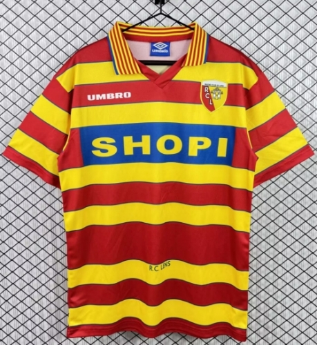 96/97 Retro Version Lens Home Red & Yellow Thailand Soccer Jersey AAA-503