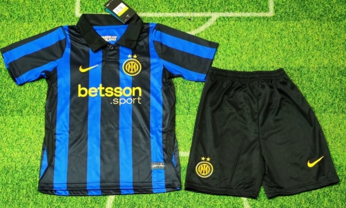 Kids 2026/27 Inter Milan Home Black and Bule Kids/Youth Soccer Uniform-812