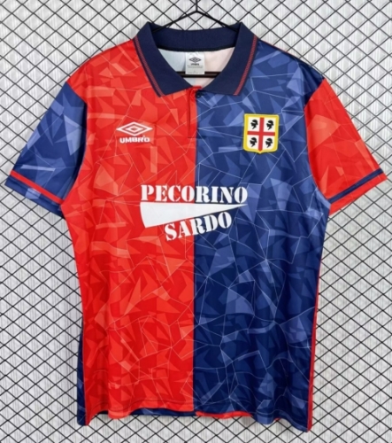 92/93 Retro Version Cagliari Calcio Home Red & Blue Thailand Soccer Jersey AAA-503