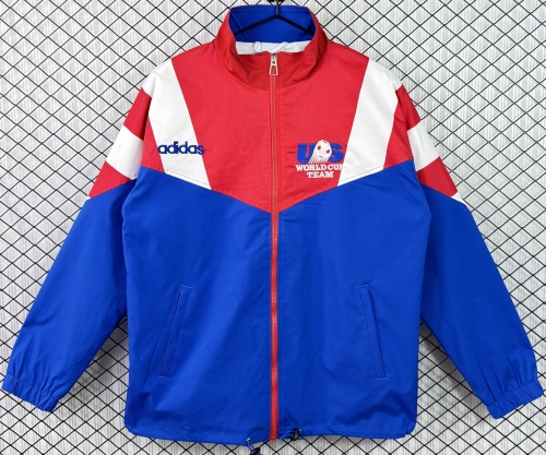 1994 Retro Version USA Red & Blue Windbreaker Hoodies Top-503