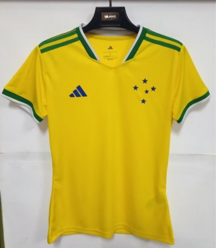 2026/27 Special Version Cruzeiro EC Yellow Thailand Women Soccer Jersey AAA-1116